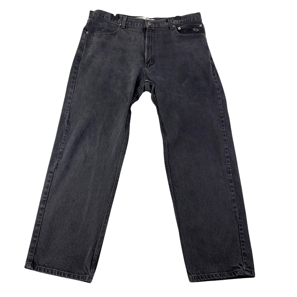 Harley-Davidson Mens 38x30 Black Jeans Straight Leg Biker Denim 99023-05VM Moto
